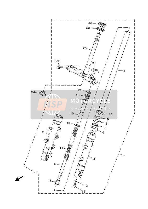 Yamaha XMAX 300 2020 Fourche avant pour un 2020 Yamaha XMAX 300